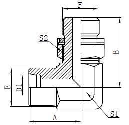 弯头液压适配器绘图
