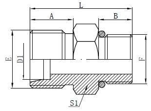 SAE O型圈软管连接器图纸